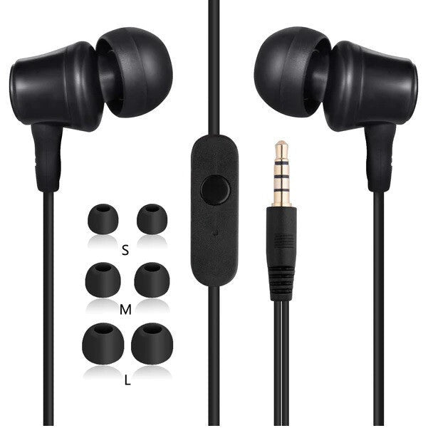 Amoner ME - 19 Vezetékes Fülhallgató Mikrofonnal - 3,5 mm Jack, Fekete - BShopy
