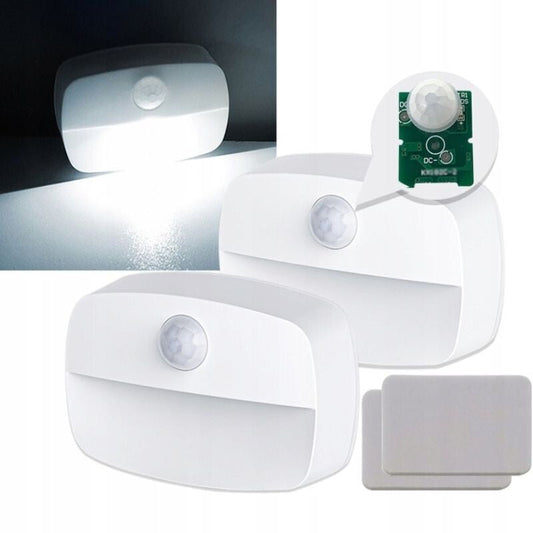 Ansal LED Mozgásérzékelős Éjszakai Lámpa - Vezeték Nélküli, Elemes Lépcsővilágítás - 2db - BShopy