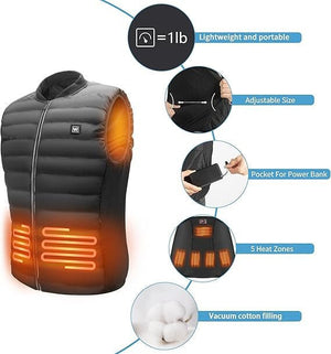 Antelife Fűthető Mellény L - 3 Hőmérsékleti Szinttel, USB Töltés - BShopy