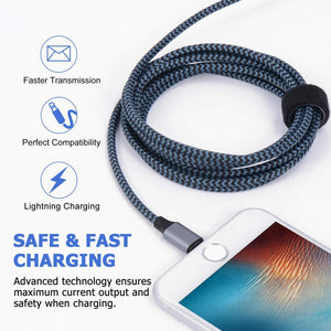 Apple MFi Tanúsítvánnyal Rendelkező iPhone Töltő - Fehér Lightning Kábel Szett (1 m, 3×2 m, 3 m) Gyorstöltéssel - BShopy