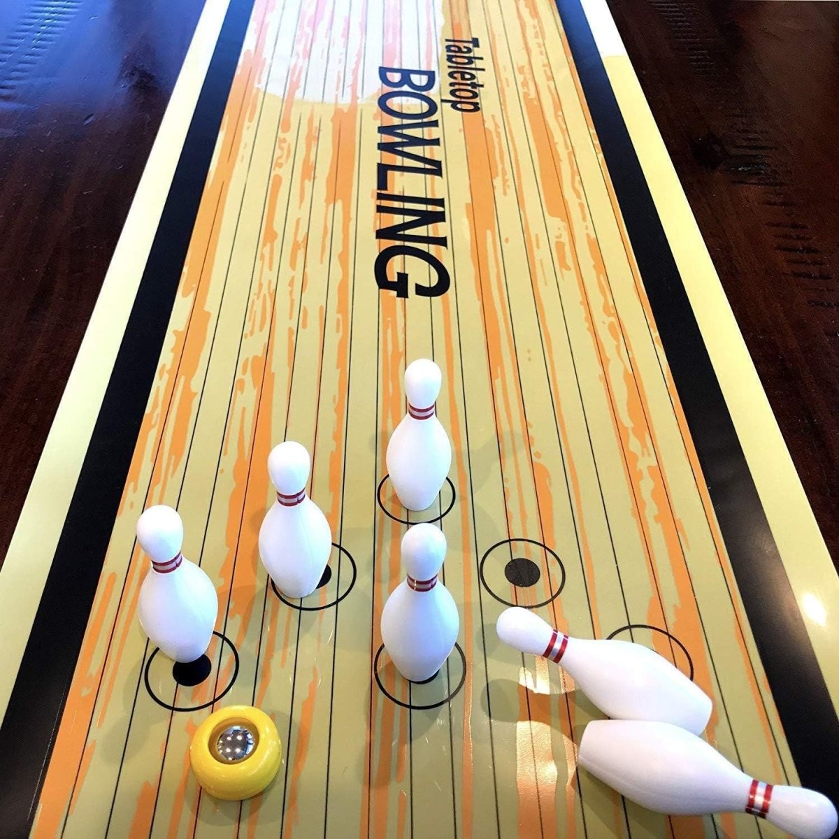 Asztali Bowling Játék – Hordozható Családi Társasjáték Gyerekeknek és Felnőtteknek, Extra Nagy Játékszőnyeggel - BShopy