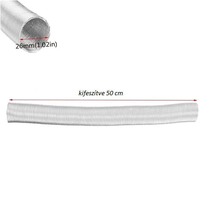 Autós Fűtőcső Dízel Levegő Beömlő Kipufogócső 50cm - BShopy