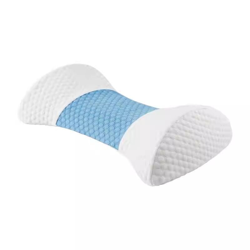 Blux Állítható Deréktámasz Párna Pumpával – Ortopéd Memóriahab, Világoskék - Fehér - BShopy