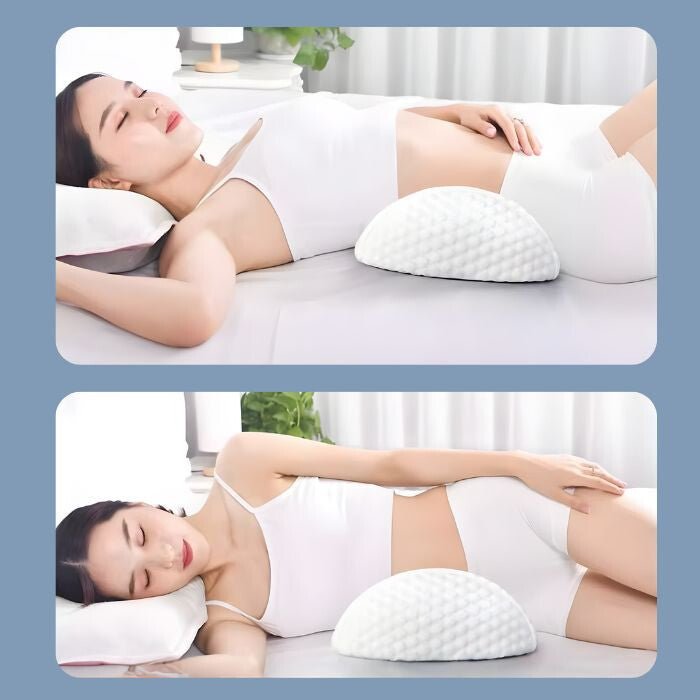 Blux Állítható Deréktámasz Párna Pumpával – Ortopéd Memóriahab, Világoskék - Fehér - BShopy