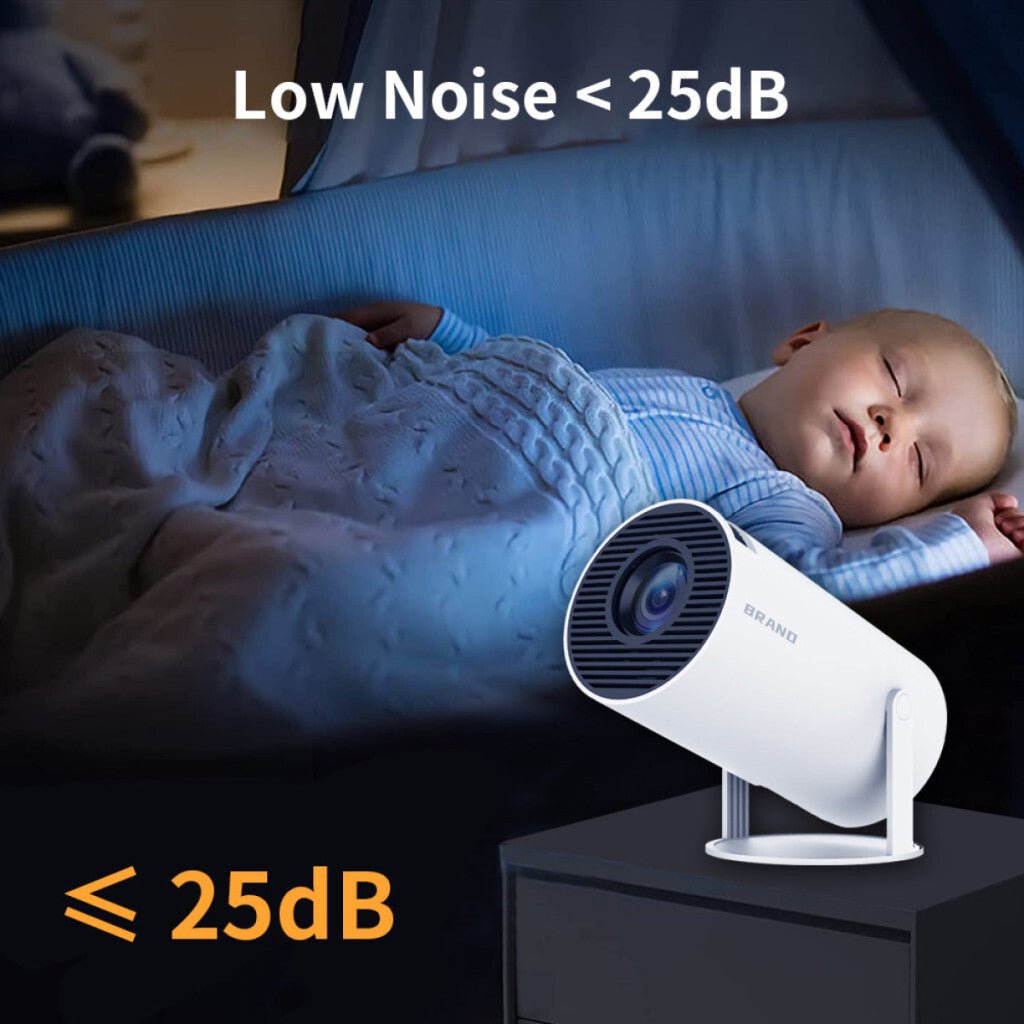 BLux Hordozható Mini Projektor - Fehér, 1+8 GB, Beépített Memóriás LED Projektor Otthonra és Utazáshoz - BShopy