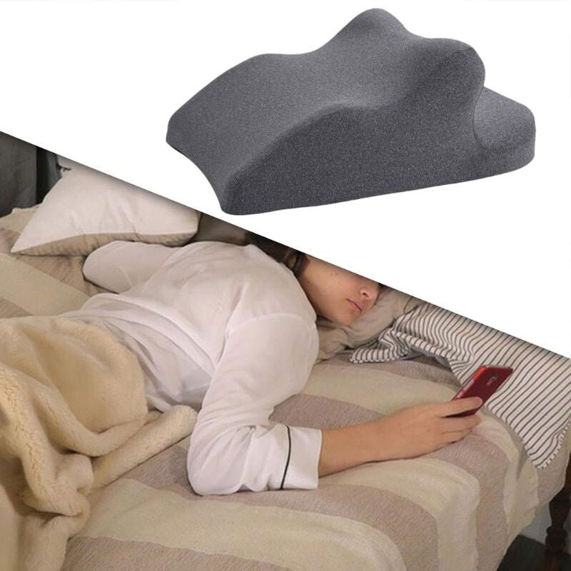 Blux multifunkční opěrný polštář z paměťové pěny – opěrka zad, na relaxaci a ležení na břiše (65×46×26 cm, tmavě šedý) - BShopy