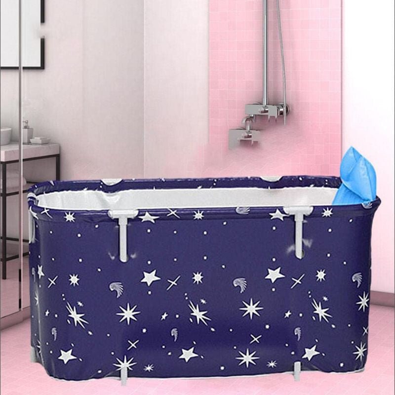 BLux Összecsukható Felnőtt Fürdőkád - 140 cm, Kék Alapon Fehér Csillagos - BShopyBS1016_1