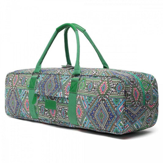 BOENCE Bohém Jógatáska Zöld - Cipzáras Táska Jóga Felszereléshez - BShopy