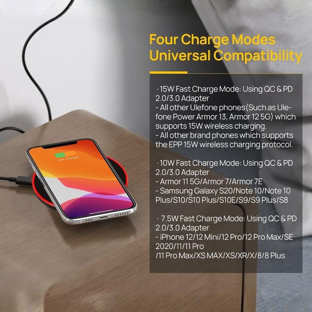 Bshopy LTD‑006 Vezeték nélküli 15 W Gyors Töltőpad – Qi Kompatibilis Telefonokhoz - BShopy