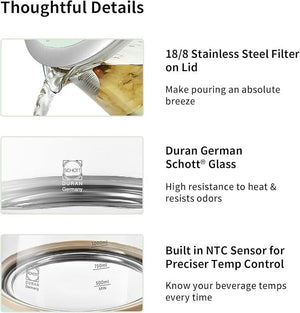 Buydeem K1594T és A206 Készlet Elektromos Vízforraló és Melegítő Főzőedénnyel (Zöld) - BShopy