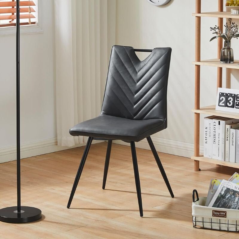 CLIPOP Étkezőszék, Vastagon Kárpitozott Ülőfelület, Műbőr Fekete, 2 darab - BShopy