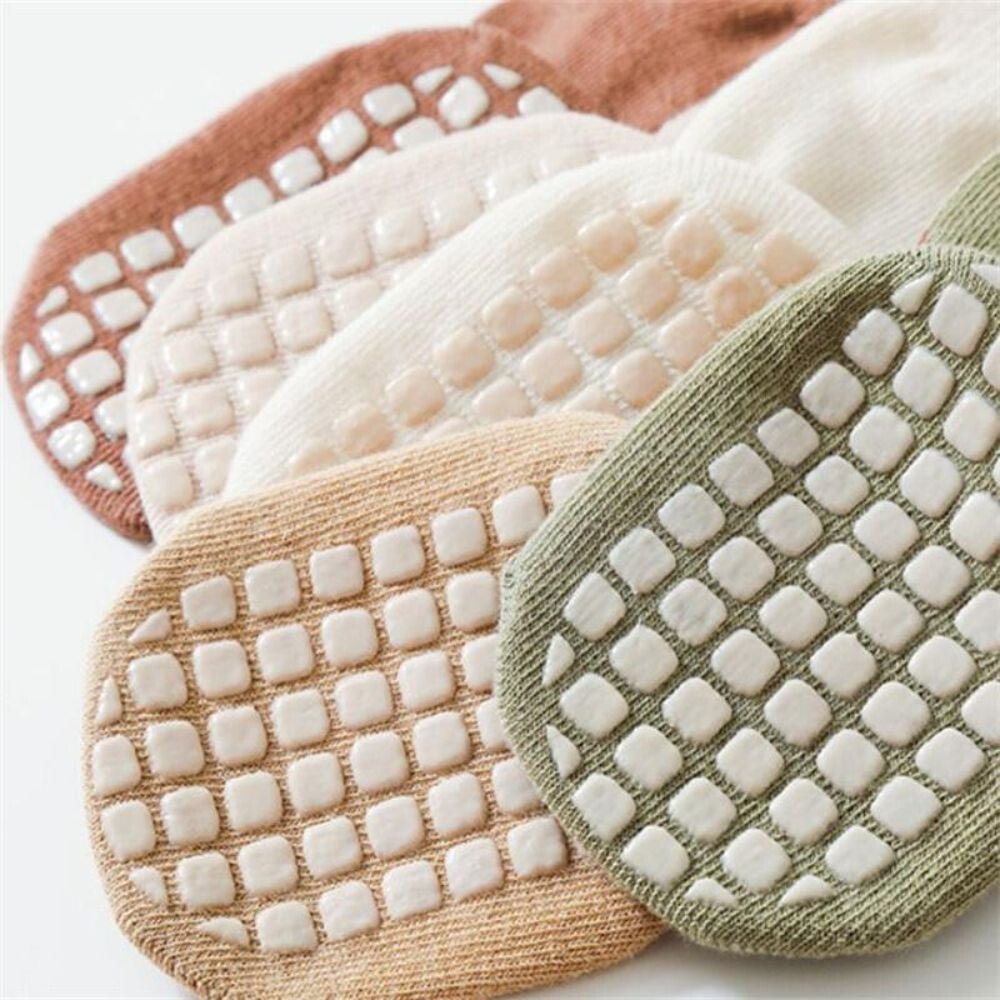 Csúszásmentes Pamut Baba Zokni Szett – 6 Pár Aranyos Mintájú Zokni Kisbabáknak (M) - BShopyX001MMNX5R_3