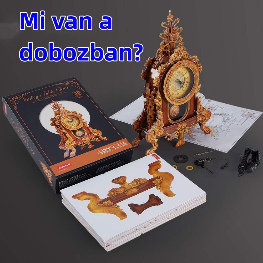 CubicFun 3D Puzzle Asztali Faragott Ingaóra - Kreatív Dekorációs Modell - BShopy