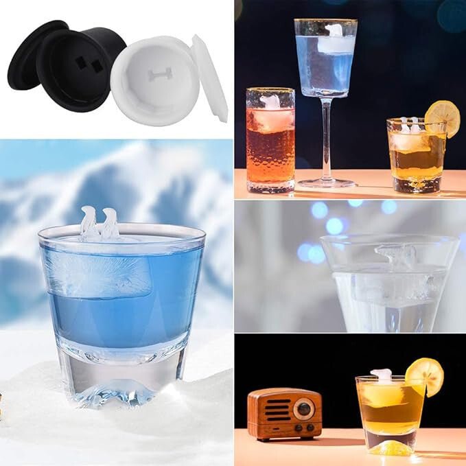 DECARETA Szilikon Jégkocka Forma Szett Fedővel – 4 db, Figurás és BPA - mentes - BShopy