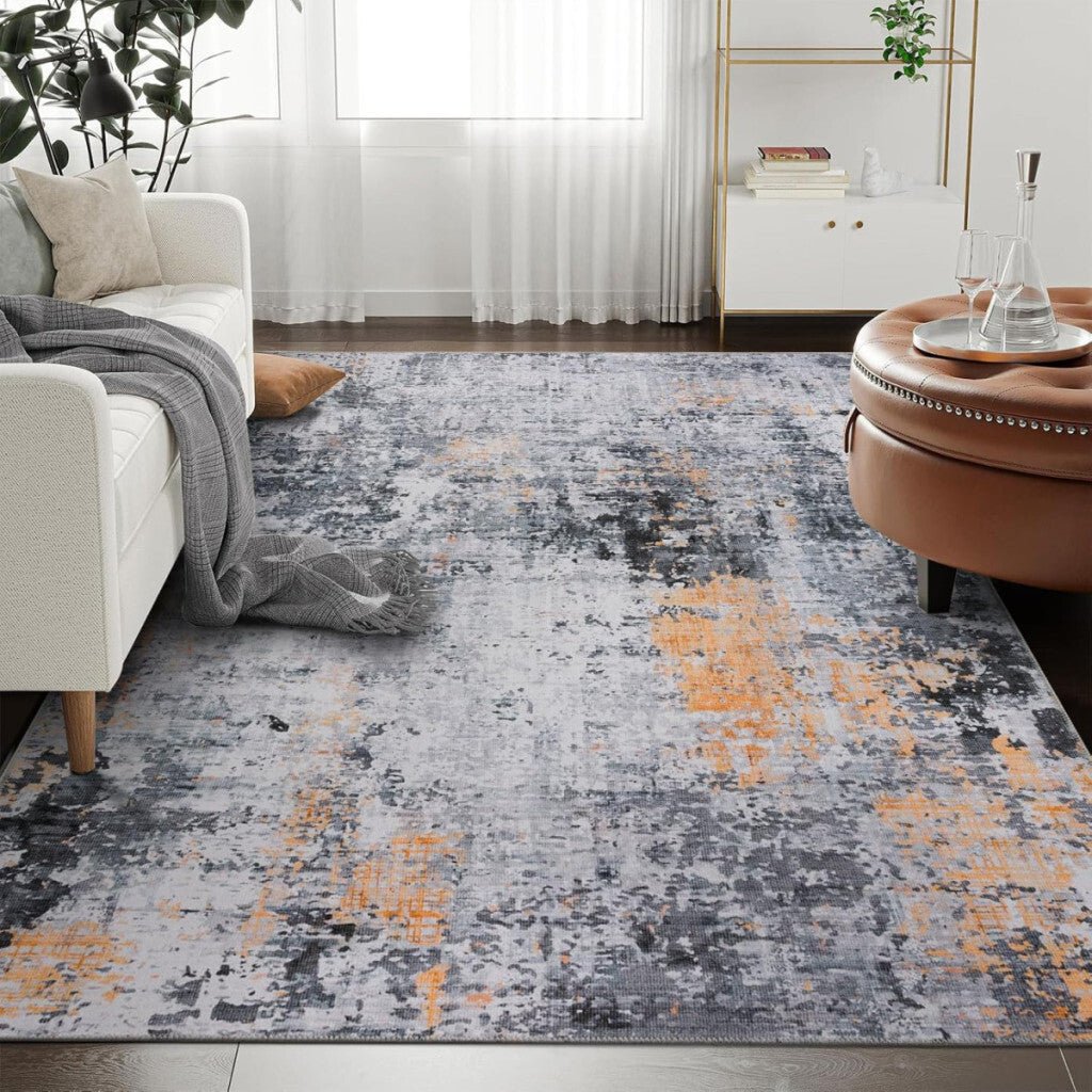 Decomall Szürke Absztrakt Stílusú Beltéri Szőnyeg 80x300cm - BShopy