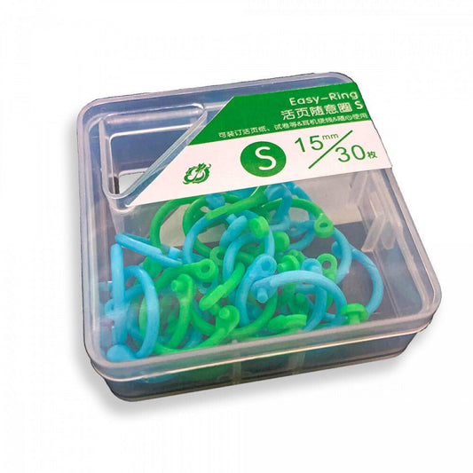 EASY RING Lefűző Gyűrű Készlet - 15 mm, 30 db, Kék - Zöld - BShopy6932704283561_0