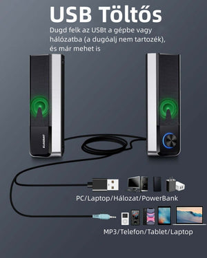 ELEGIANT SR400 Bluetooth, HiFi Sztereó USB - s PC Hangszórópár 2db/Csomag - BShopy