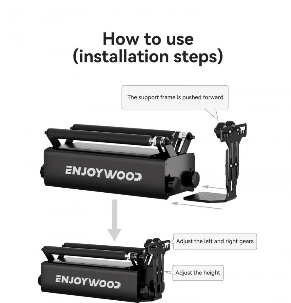 ENJOYWOOD R3 PRO Forgótengely Lézervágáshoz, Hengeres Tárgyak Gravírozására - BShopy