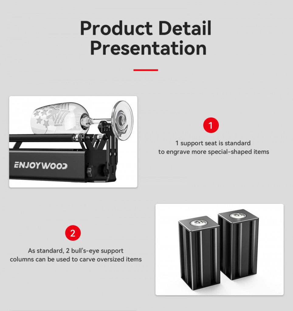 ENJOYWOOD R3 PRO Forgótengely Lézervágáshoz, Hengeres Tárgyak Gravírozására - BShopy