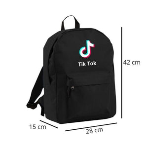Fekete TikTok Mintás Hátizsák - Trendi és Praktikus - BShopy