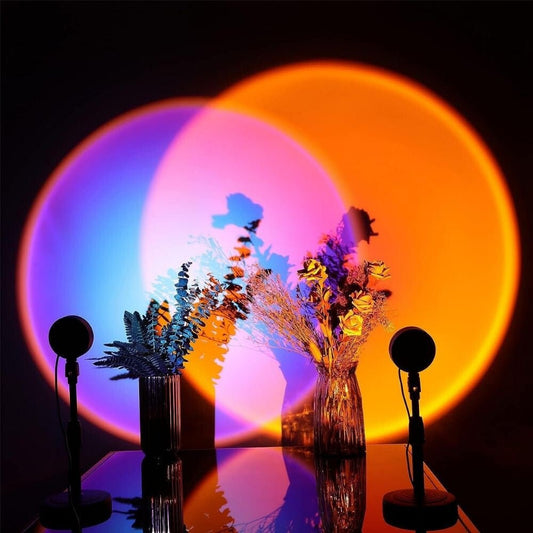 GTTFAE Naplemente Lámpa - Hangulatos LED fény, Állítható Színátmenettel Kék Árnyalatú - BShopy