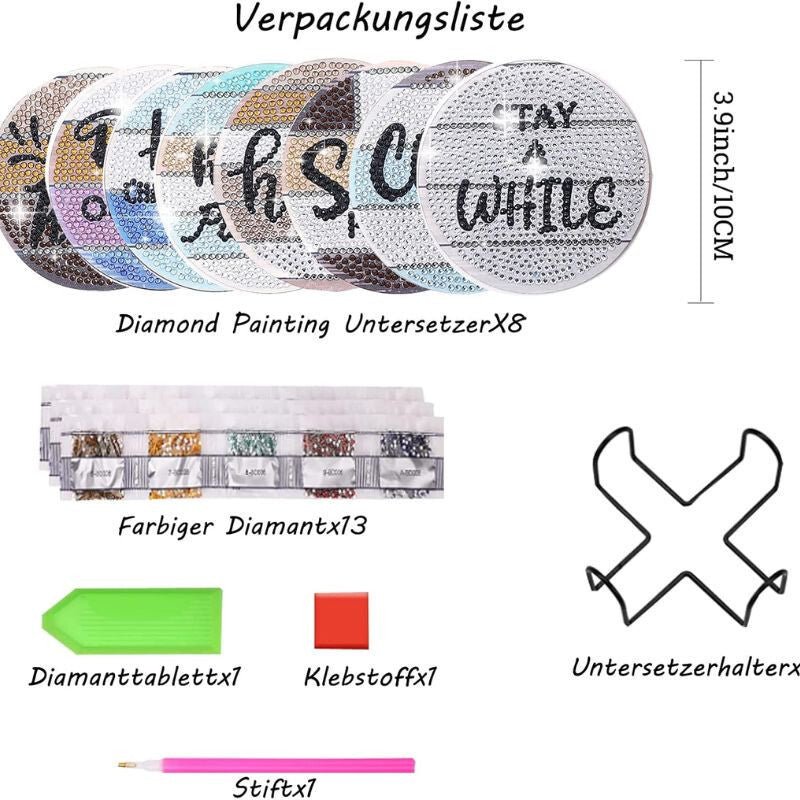 Gyémántfestéses Poháralátét - Kreatív DIY Szett - BShopy