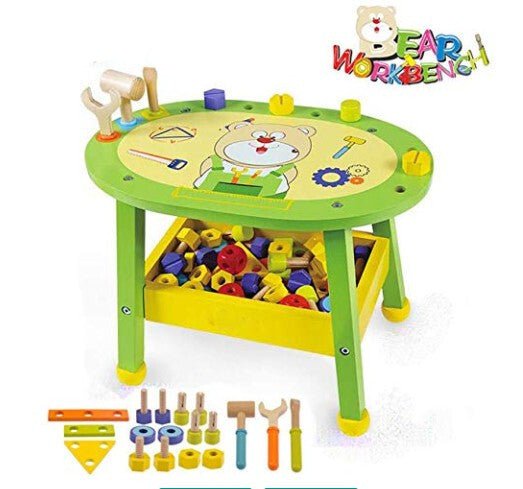 Gyerek Barkács Asztalka Játékszett 57 Kiegészítővel - Szerszámos Fejlesztő Szerepjáték - BShopy