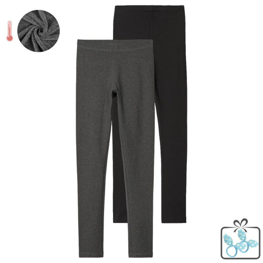 Gyerek Thermo Nadrág Szett 2 db – Meleg Téli Leggings Fekete és Szürke Színben, Ajándék Hajgumival (150) - BShopyX001HKVRLV_0