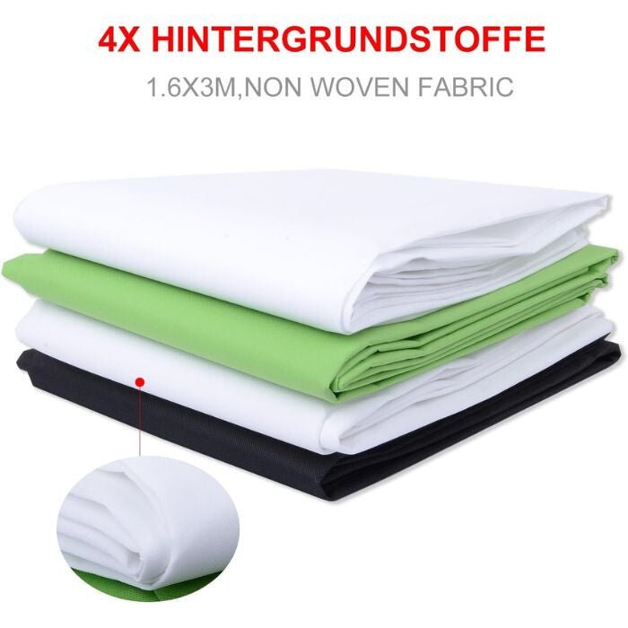 Hakutatz Professzionális Fotóstúdió Szett – Stúdióvilágítással, Háttérrendszerrel, Softboxszal. Állvánnyal és Hordtáskával - BShopy