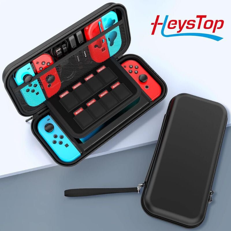 HEYSTOP Nintendo Switch Védőszett - Fekete, Ütésálló Tok és Tartozékok - BShopy