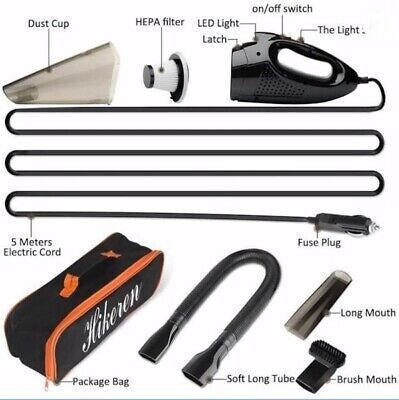 Hikeren Hordozható Autós Kézi Porszívó 12 V - 106 W, HEPA - Szűrős - BShopy