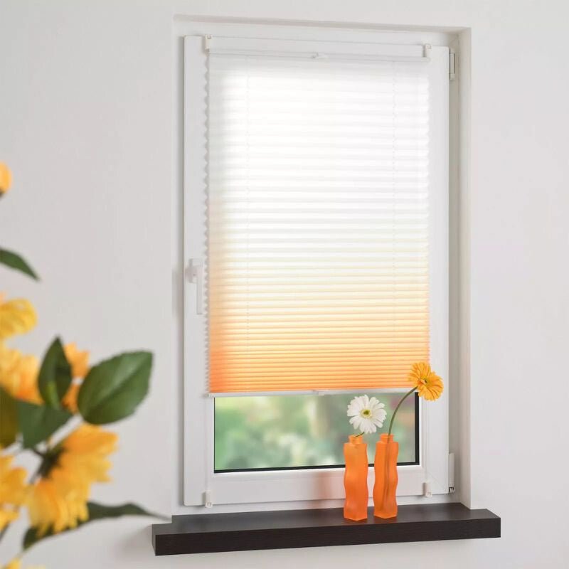 JalousieCrew Klemmfix Pliszé Roló 110 x 130 cm, Narancssárga - Fehér - BShopy6952540691375_0