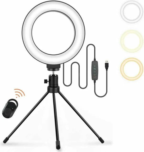 Jeemak PC50 Körfény Állvánnyal - LED Selfie Lámpa Telefon Tartóval - BShopy