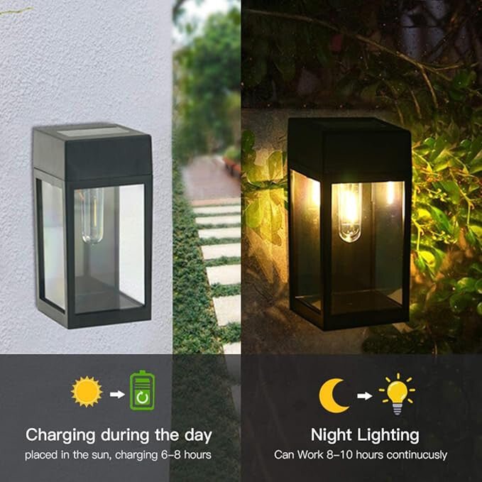 JeeYee Kültéri Napelemes Fali Lámpa - 2 db, Energiatakarékos Világítás - BShopyX001IVXYHJ_5