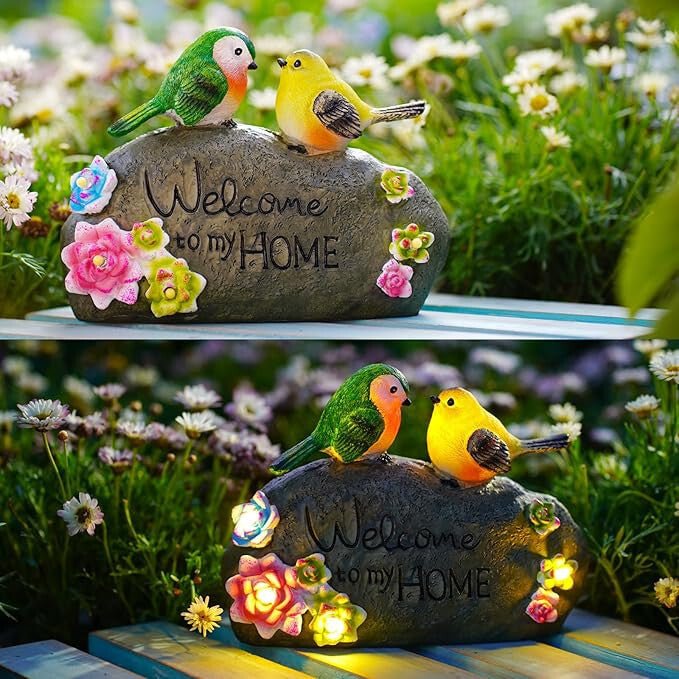 JeeYee Kültéri Napelemes Madaras Szolár Díszlámpa "Welcome to My Home" Felirattal - Kerti LED - BShopyX001SRINI3_6