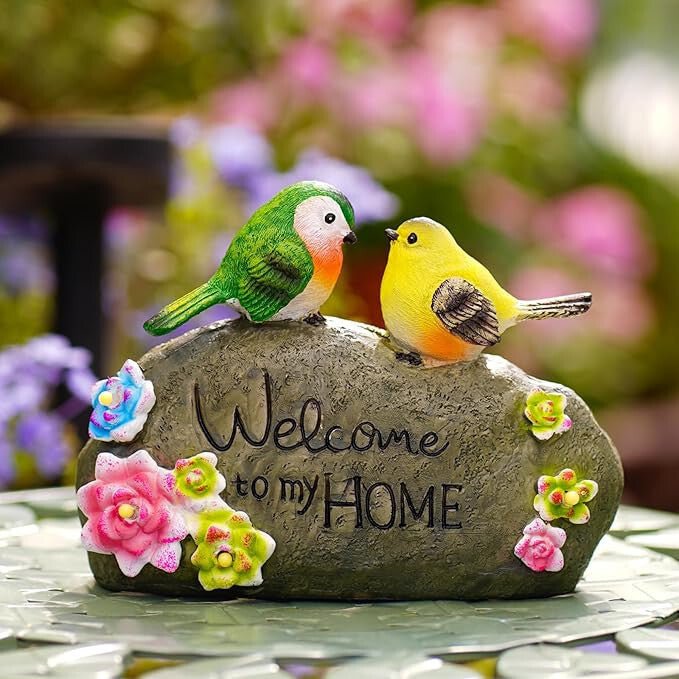 JeeYee Kültéri Napelemes Madaras Szolár Díszlámpa "Welcome to My Home" Felirattal - Kerti LED - BShopy