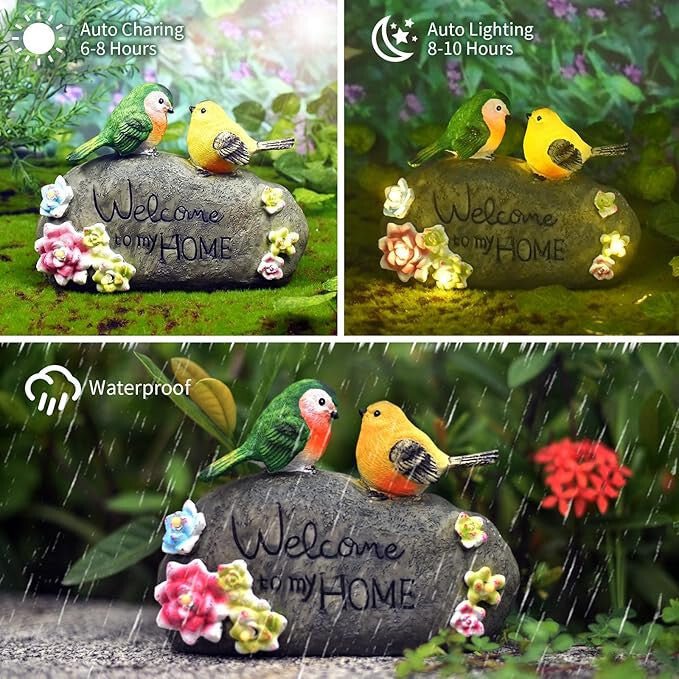 JeeYee Kültéri Napelemes Madaras Szolár Díszlámpa "Welcome to My Home" Felirattal - Kerti LED - BShopyX001SRINI3_5