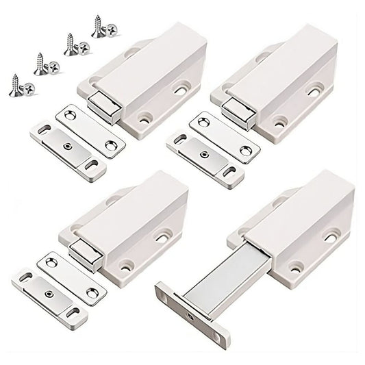 JIAYI Mágneses Nyomásra Nyíló Ajtónyitó Szerkezet, Push - To - Open 4db (Fehér) - BShopyB07TT5WXWV_0