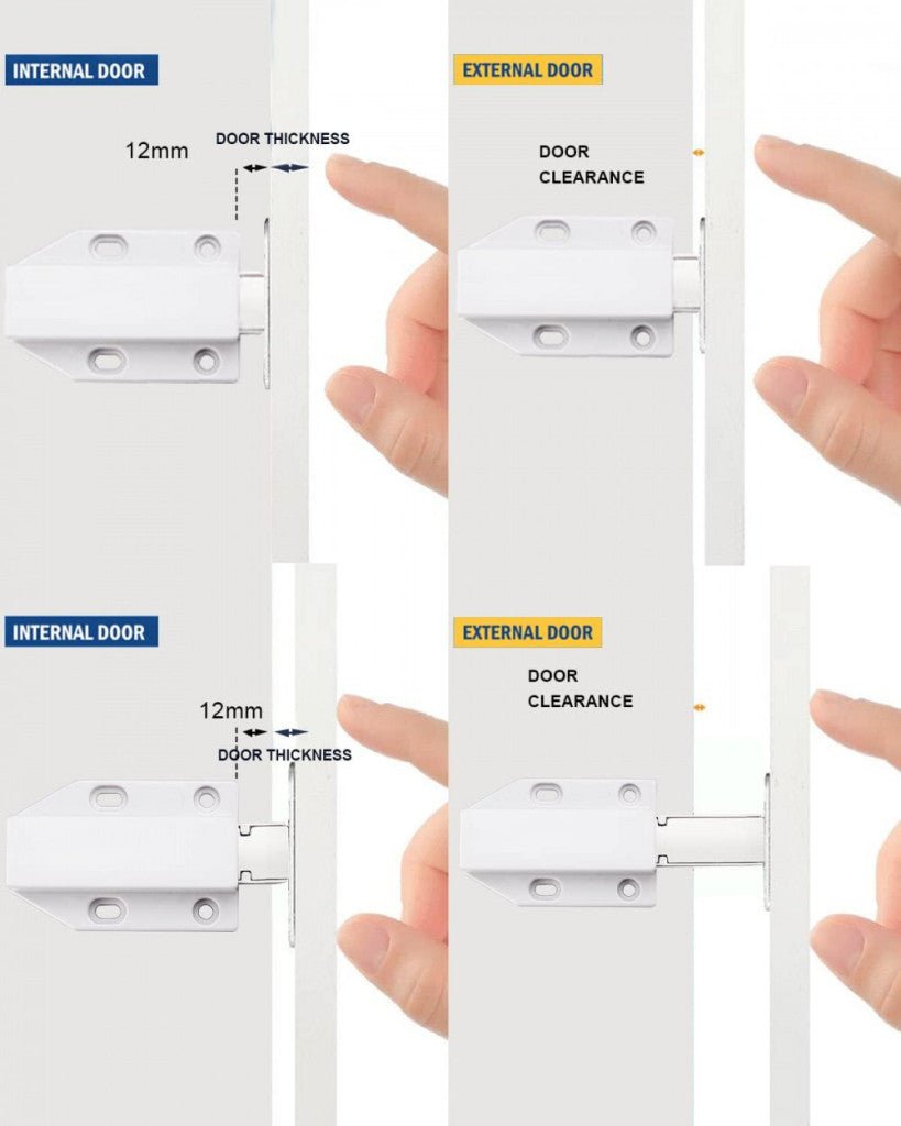 JIAYI Mágneses Nyomásra Nyíló Ajtónyitó Szerkezet, Push - To - Open 4db (Fehér) - BShopy
