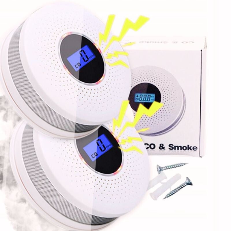 JKD 512COM Szén - Monoxid és Füstérzékelő LCD Kijelzővel, 85 dB Hangriasztással - 2 db - BShopy