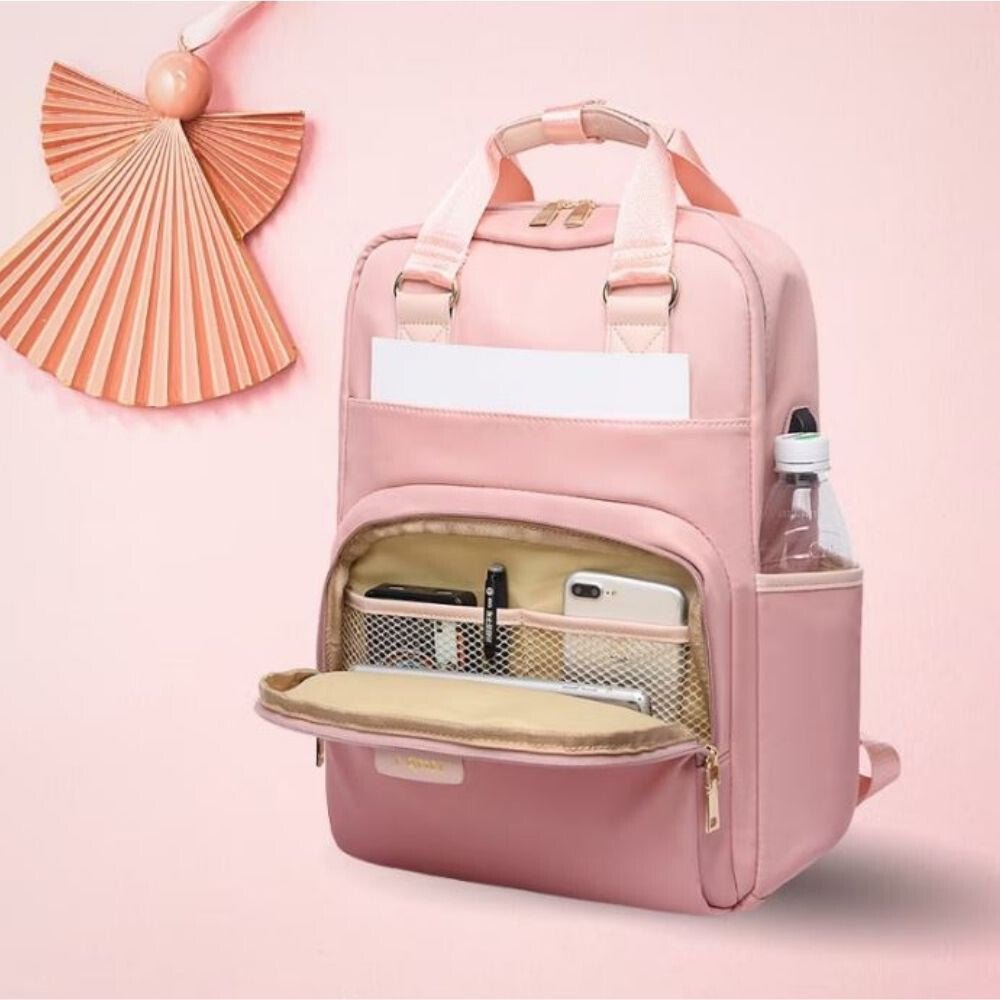 J.QMEI laptop hátizsák, táska USB csatlakozóval (rózsaszín) - BShopyJQM10060415156_1