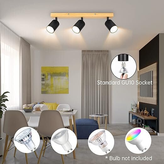 Kambo Modern LED Mennyezeti Spotlámpa – 3 Izzós, Forgatható és Billenthető Fejekkel, Több Színben - BShopy