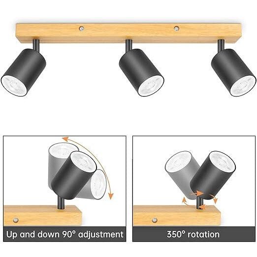 Kambo Modern LED Mennyezeti Spotlámpa – 3 Izzós, Forgatható és Billenthető Fejekkel, Több Színben - BShopy