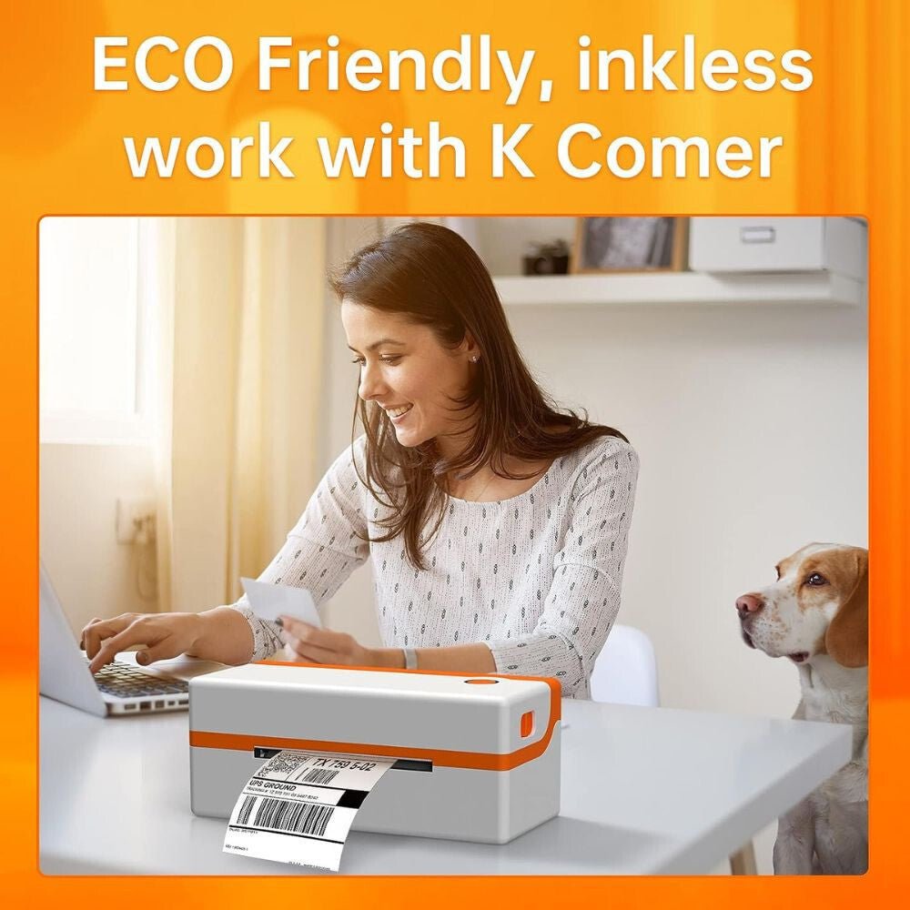K‑COMER RX106F Hőnyomtatós Címkenyomtató USB – 10×15 cm Címkékhez, 150 mm/s, 203 Dpi - BShopy