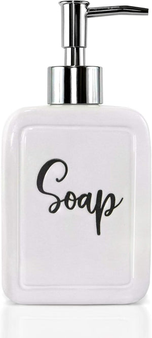 Kerámia Szappanadagoló 380ml - Konyhai és Fürdőszobai Adagoló, 2 db Rozsdamentes Pumpafejjel - BShopy