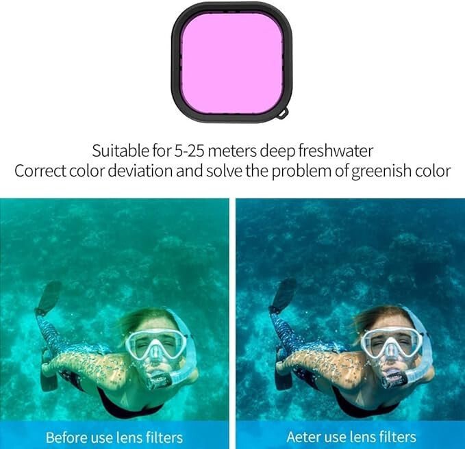 Lupholue GoPro Vízálló Átlátszó Tok 50 m - ig - Piros Szűrős Búvártok Víz Alatti Felvételekhez - BShopy