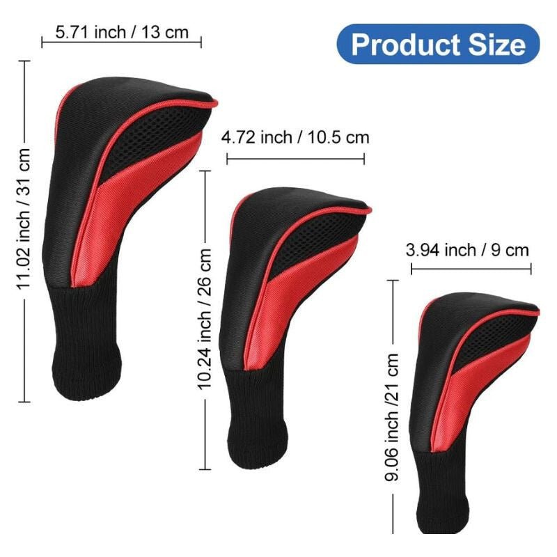 LZGOPE Golfütő Fejvédő Szett 3db (Piros) - BShopy