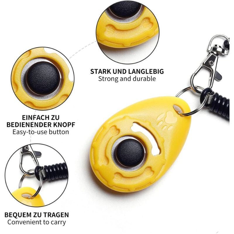 LZGOPE Kutyás Clicker Csuklóra Akasztós, 5 Db - Narancssára, Citromsárga, Piros, Kék, Fekete - BShopy