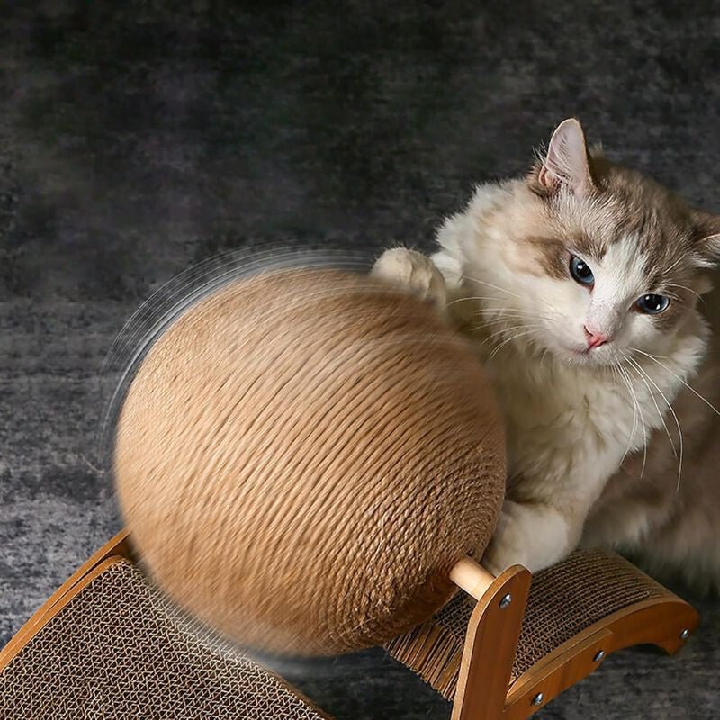 Macskakaparó Oszlop Rögzített Játéklabdával – Strapabíró Kaparófelület Kis - és Közepes Testű Macskáknak - BShopy