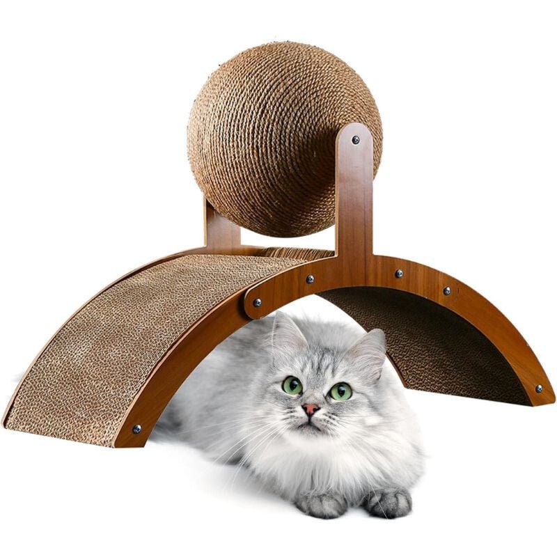 Macskakaparó Oszlop Rögzített Játéklabdával – Strapabíró Kaparófelület Kis - és Közepes Testű Macskáknak - BShopy